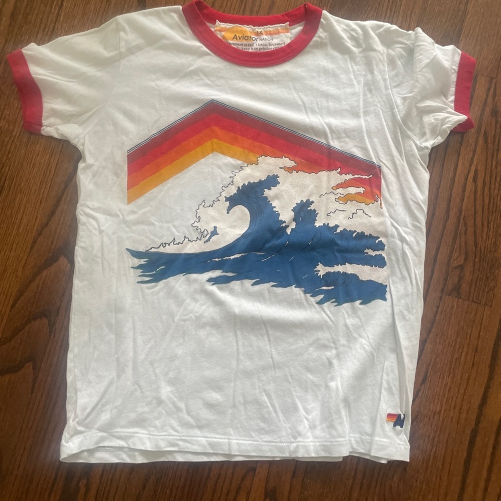 COPY - Aviator Nation size 14 tshirt with Aspen print.